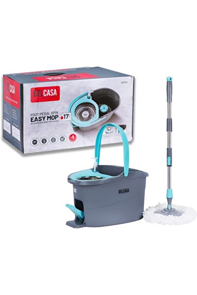 DELCASA Easy Wring & Clean Spin Mop & Bucket Set with Foot Pedal