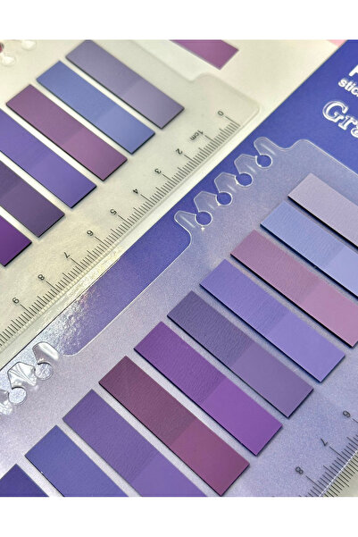 ZeCo Collection 10 Colorful Ruled Soft Purple Tones Straight Edge Transparent Pet Index Sticker/Index Sticker/Post-It