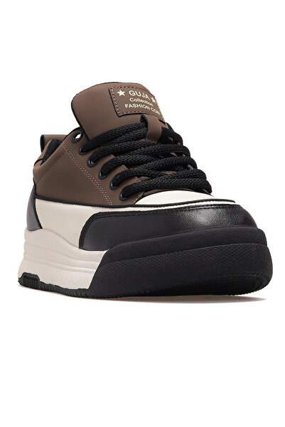 Guja Γυναικείες δερμάτινες μπότες sneaker 25k 25k301 Z καφέ