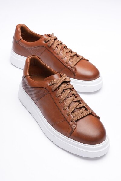 Mubiano Tenis pentru bărbați din piele naturală, maro, Maver