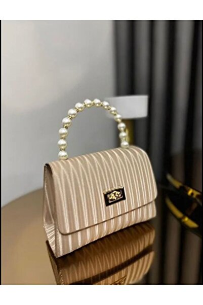 Butik Women's Black Pearl Detailed Chain Shoulder Bag