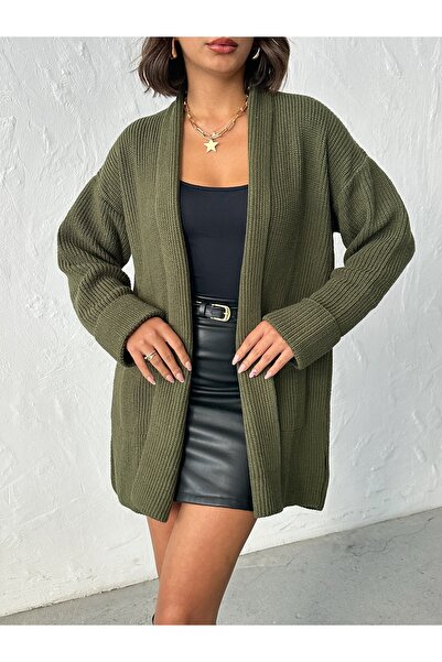 Nosia Women's Shawl Collar Pocketed Knit Cardigan