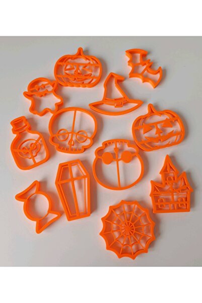 SS 3D MODELLEME Halloween Cookie Molds, Halloween Figured Cookie Molds, 12-Pi...