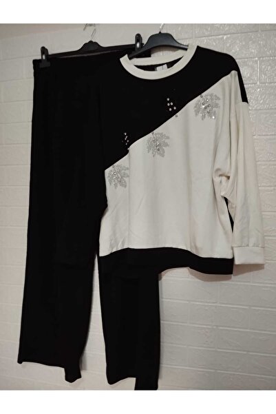 anne moda ankara Oversize Top (Very Loose), Regular Fit Bottom, 100% Cotton Tracksuit Set