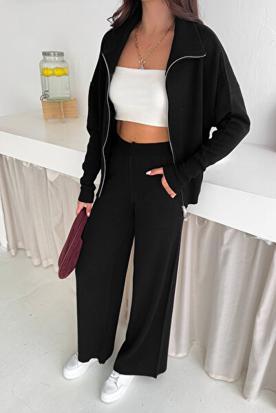 Noa Noa Women's Zippered Thick Textured Knitwear Set – Dynamic & Comfortable Style