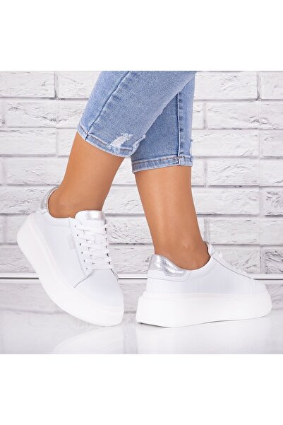 ANGEL BLUE Pantofi sport damă albi din piele Arselia, 39