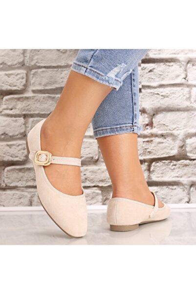 ALI Women's Beige Suede Ballerinas Anerla, 40