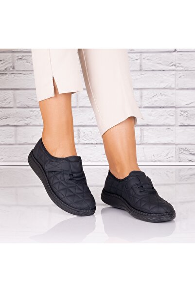 ELADA Pantofi sport Saraya pentru femei, negri, din piele ecologică, mărimea 37