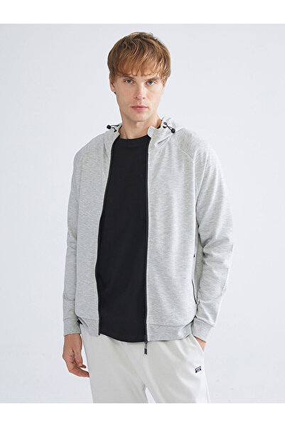 LC Waikiki Plus New Season Hooded Long Sleeve Men's Zippered Sweatshirt