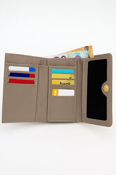 Newish Polo Zippered Portfolio Wallet Patterned Vegan Faux Leather - Medium Size