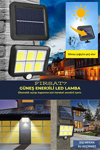 Güneş Enerjili Panelli 120 Cop LED 5 Metre Bahçe Aydınlatma İç Ve Dış Mekan Solar Su Geçirmez Led