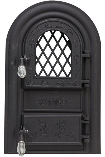 EvoTools Professional Fireplace Door with Cerbi Glass - Door height 555 mm Do...