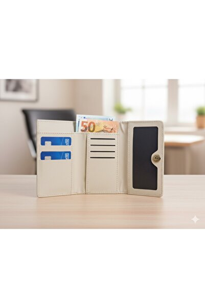 Newish Polo Zippered Portfolio Wallet Patterned Vegan Faux Leather - Medium Size