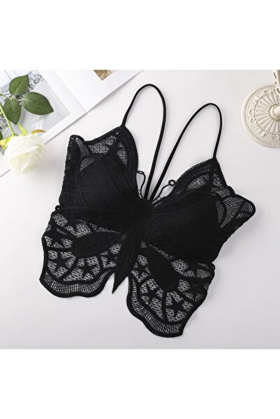 Giraffe Lace Thin Strap Covered Bralette Bustier Crop Blouse Corset Body Goth...