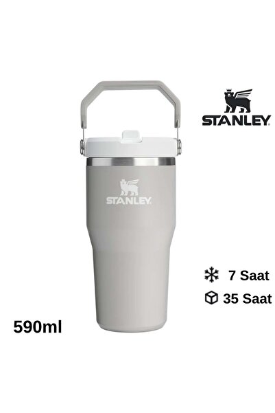 Stanley The IceFlow Flip Straw Pipetli Termos Bardak 0.59 LT Matara GRİ