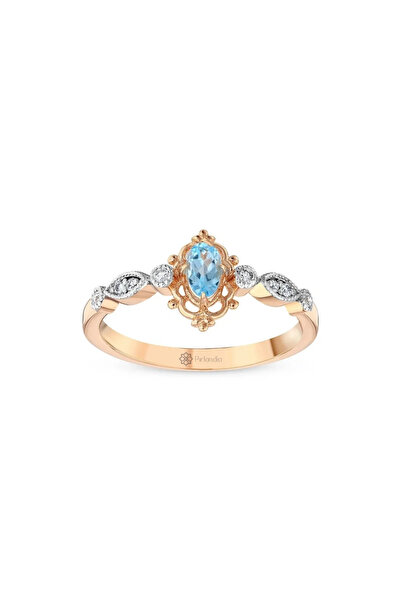 Pırlandia 0,40 Karat Vintage Pırlanta Blue Topaz Yüzük