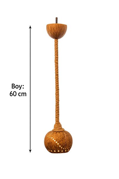 Tasarım Doğal Hindistan Cevizi Tekli Sarkıt Avize – El Yapımı Dekoratif Aydınlatma