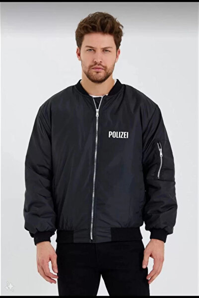 velmorafashion Velmora Premium Black Bomber Jacket - Polizei Written, Black -
