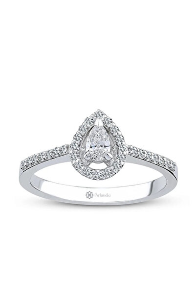 Pırlandia 0,35 Karat Damla Tektaş Pırlanta Yüzük