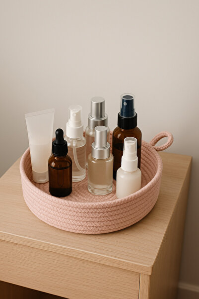 ÖRGÜM Καλάθι Διακοσμητικό Organizer Σαλόνι, Κουζίνα, Οργανωτής Μπάνιου 21x7 εκ.