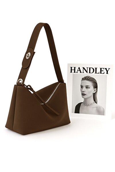 Handley حقيبة كتف إيليت بتفاصيل من الجلد السويدي - تصميم أنيق وعصري