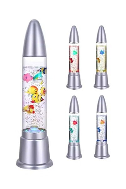 Tiger مصباح حوض أسماك LED مع 7 أسماك بلاستيكية ملونة