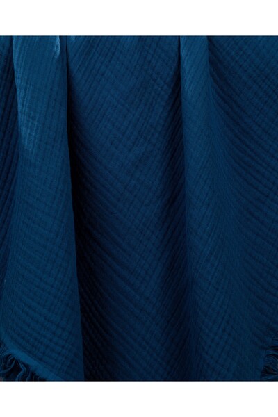 FURYATEX 100% Cotton 4-Layer Muslin Baby Blanket Indigo 100X120Cm