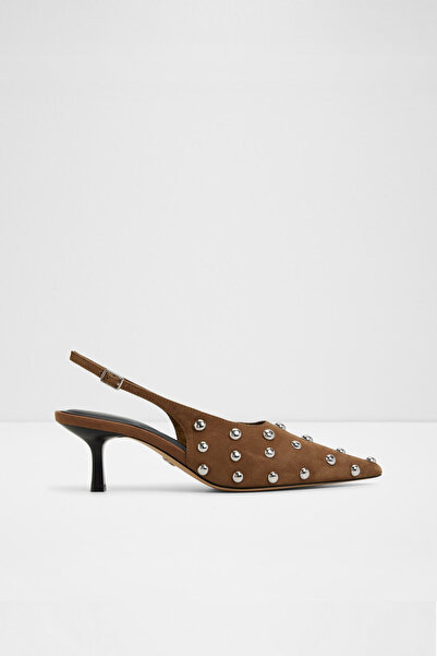 Aldo Naiarah - Women's Green Genuine Suede Thin Heeled Buckle Slingback Shoes