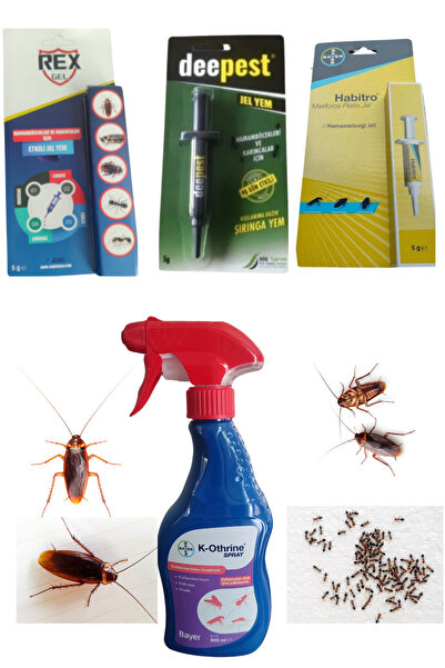 Bayer Hamamböceği Karınca Jeli (Rex-Deepest-MaxForce)3x5GR/K-Othrine 500ML Ha...