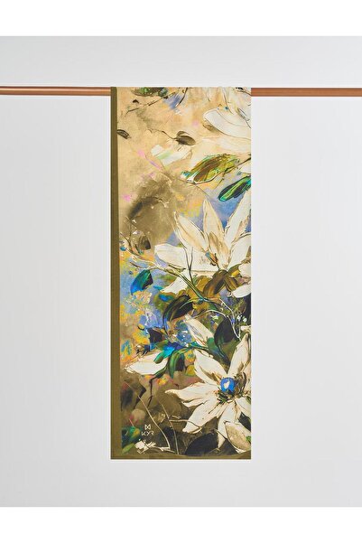 KYR Floral Pattern Viscose Shawl Khaki