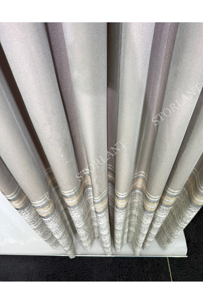 Storlant Meltem Beige Fabric Background Curtain - Preferred - 1/3 Frequently Pleated - with Accessories Gift - Suitable for Any Room