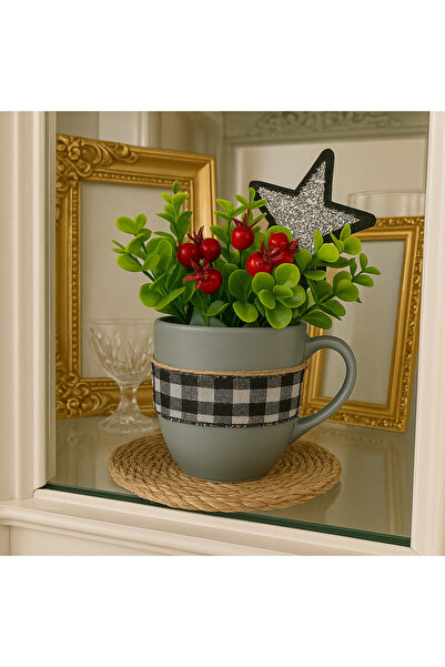 Marrone Gift Mug Vase Floral Kokinali Checkerboard Butterfly Ribbon