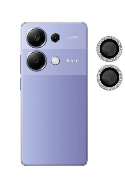 KVK PRİVACY Xiaomi Note 13 Pro 4G Silver Taşlı Kamera Lens Koruyucu Temperli Cam