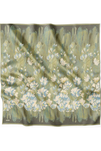 Belli Eșarfă din mătase pură Tivil IST 4217 - 81 model floral verde