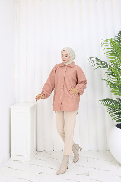 MİSS M.A.T FASHİON Pon Pon Booklet Crinkle Fabric Standard Size Shirt Jacket