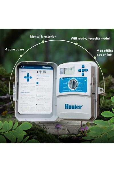 Hunter X2 401E Wifi Ready Irrigation Controller, 4 Zones Outdoor