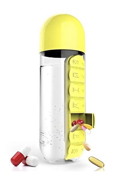 AbaTech 600 ml Water Bottle with 7-Day Medicine Storage Box and Compartment