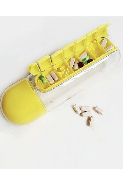 AbaTech 600 ml Water Bottle with 7-Day Medicine Storage Box and Compartment