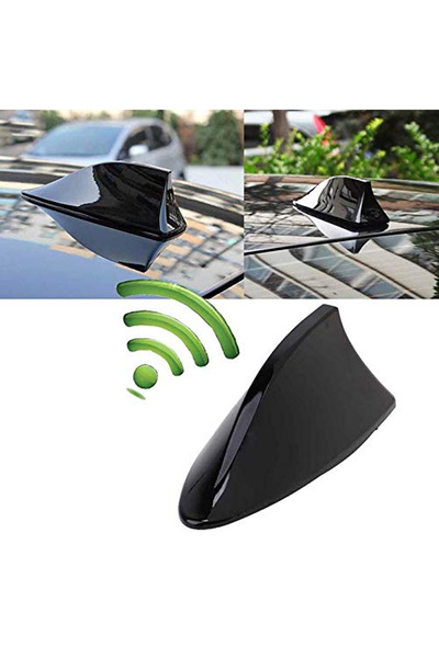 Generic هوائي سيارة بزعانف القرش السوداء - مثبت على السقف بارتفاع 15.5 سم