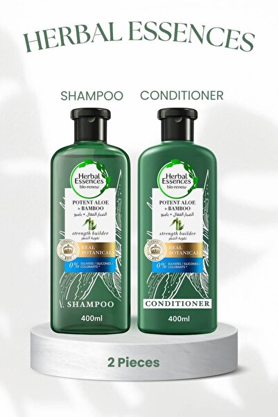 Herbal Essences مجموعة شامبو وبلسم بالصبار الفعال والبامبو من هيربال اسينس 400 مل