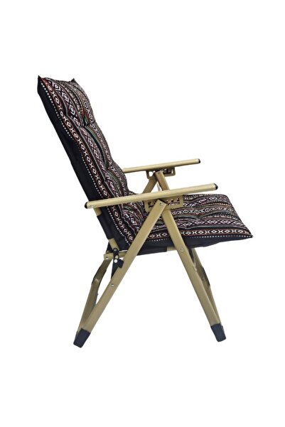 smart home 2-Pcs Folding Camping Chair Set with Cotton Mattress, Made of a sturdy iron frame - 55x55x105cm