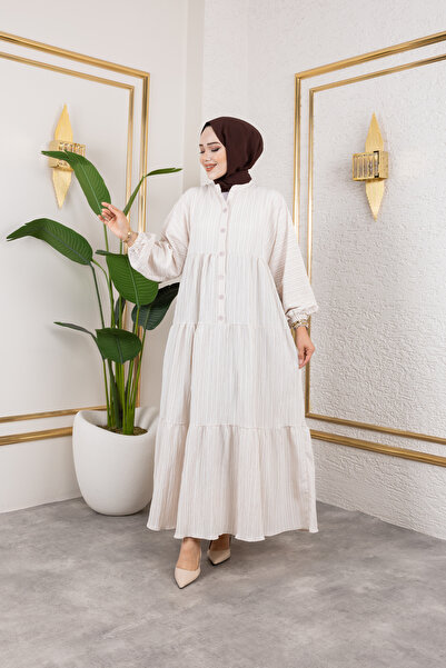MİSS M.A.T FASHİON Alaçati Gofre Oversized Comfortable Dress
