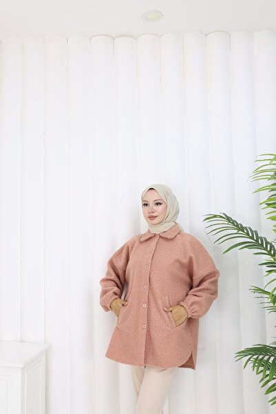 MİSS M.A.T FASHİON Pon Pon Booklet Crinkle Fabric Standard Size Shirt Jacket