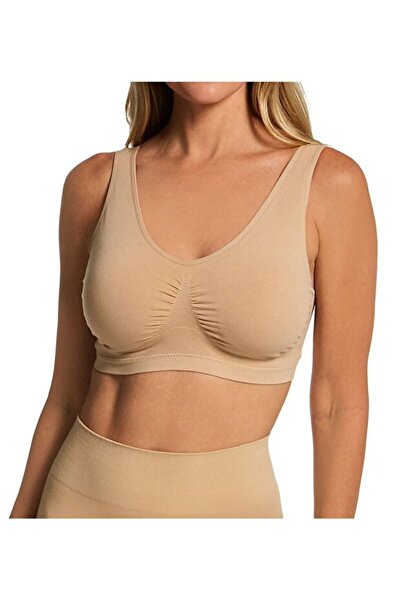 Sh Mağazacılık Thick Strap Padded Sports Bra – Seamless Gathering Supportive Everyday Bustier Corset