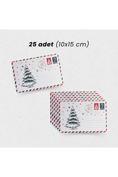 roco paper Yılbaşı Çam Ağacı Temalı Kartpostal Seti, Yeniyıl, Noel, Tebrik ve...