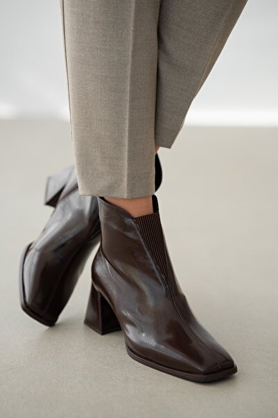 selinshoes Brennor Yandan Fermuarlı Kadın Bot- KAHVERENGİ RUGAN