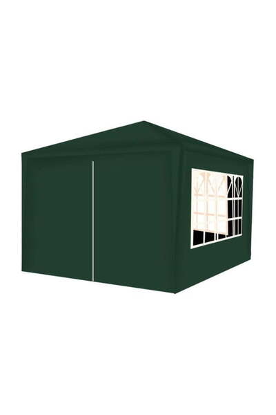 Selgot Garden Pavilion, 3x3x2.5 m, with 4 side walls, dark green