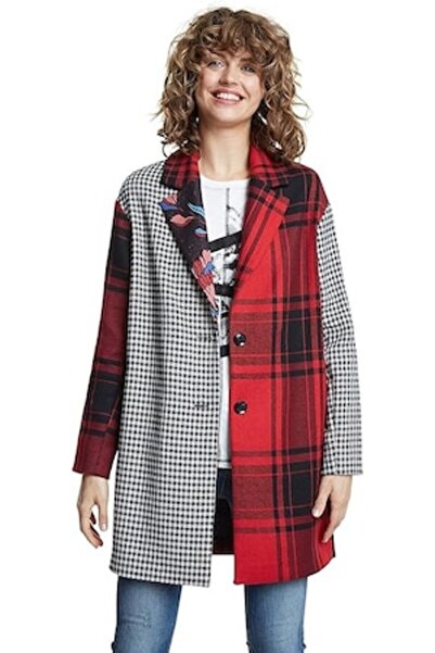 Desigual Coat Londres, wool blend, Multicolor, 46