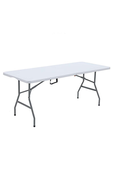 Selgot Foldable garden table, steel frame, 180 x 70 x 74, white