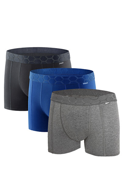 uniconf Σετ 3 ανδρικών μποξεράκια BB116R1SET από βαμβάκι με λύκρα